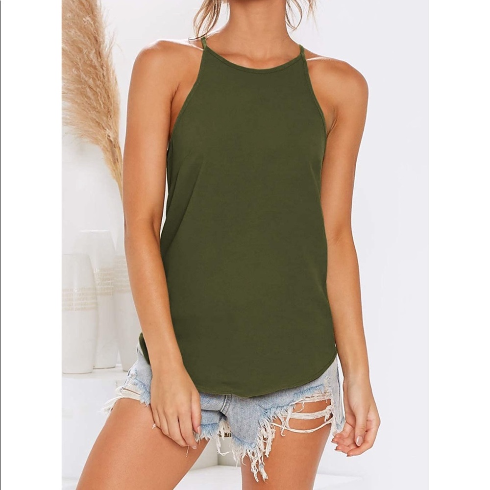Olive green tank top